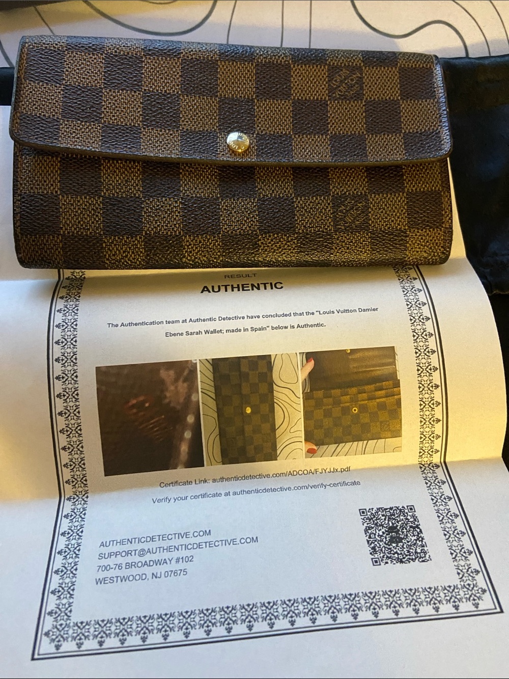 ❤️❤️Louis Vuitton Brown Damier Ebene Continental Wallet with Gold Snap